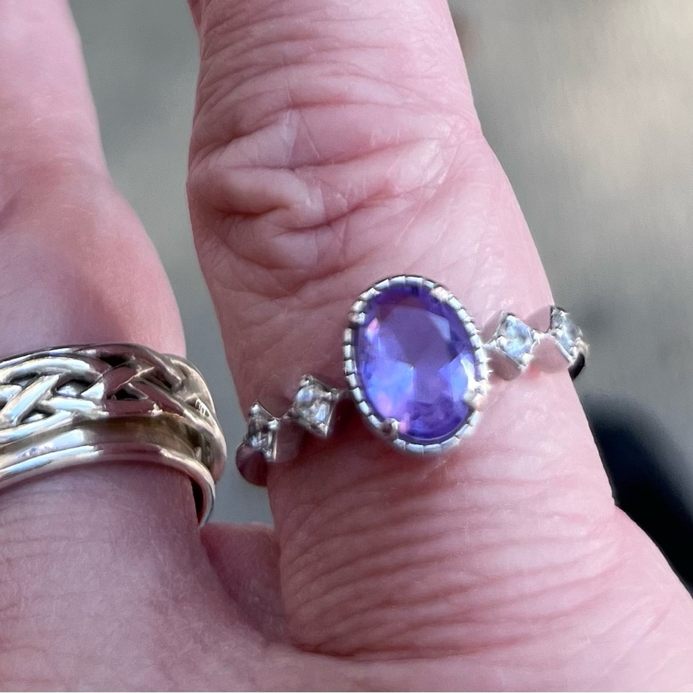 Blue and Purple Gemstone Ring - Picture 9 of 10